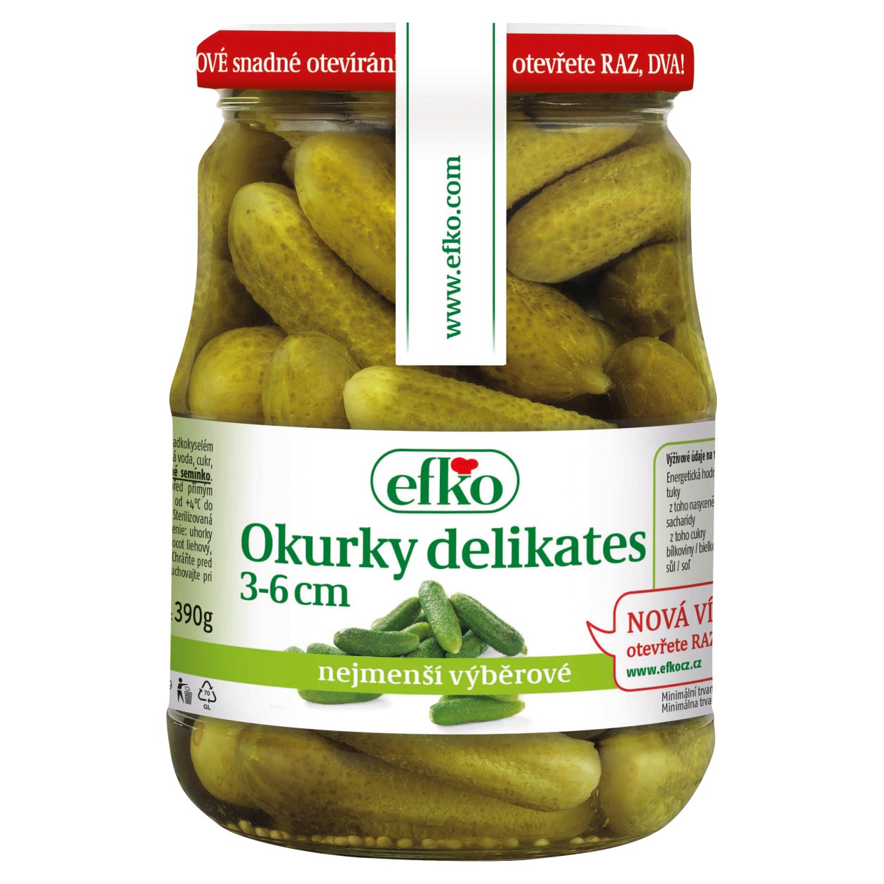 Efko Okurky Delikates 3-6 Cm 670g