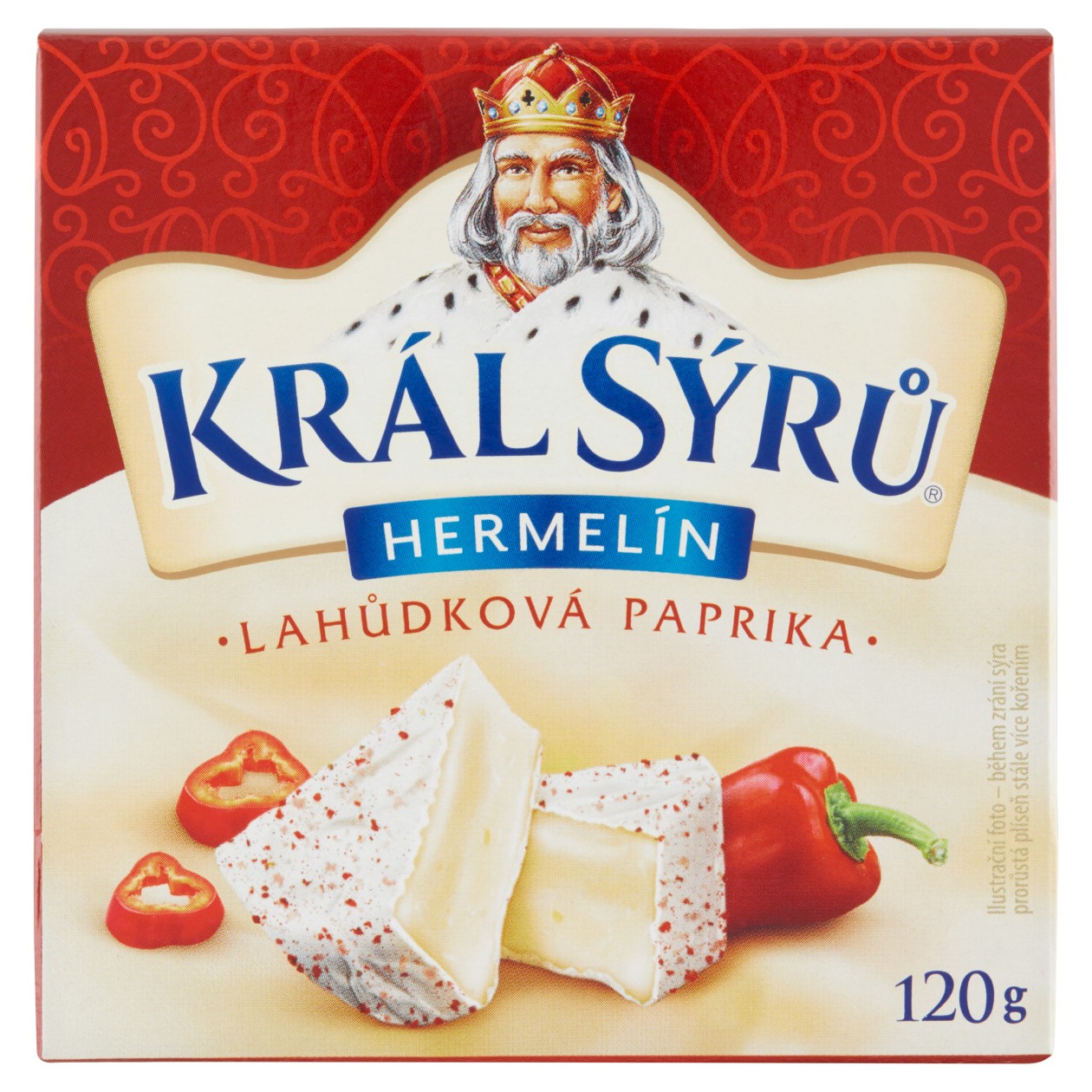 Král Sýrů Hermelín Lahůdková Paprika 120g