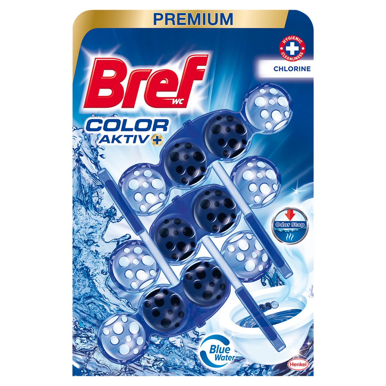 Bref Color Aktiv Chlorine Tuhý Wc Blok 3 X 50g