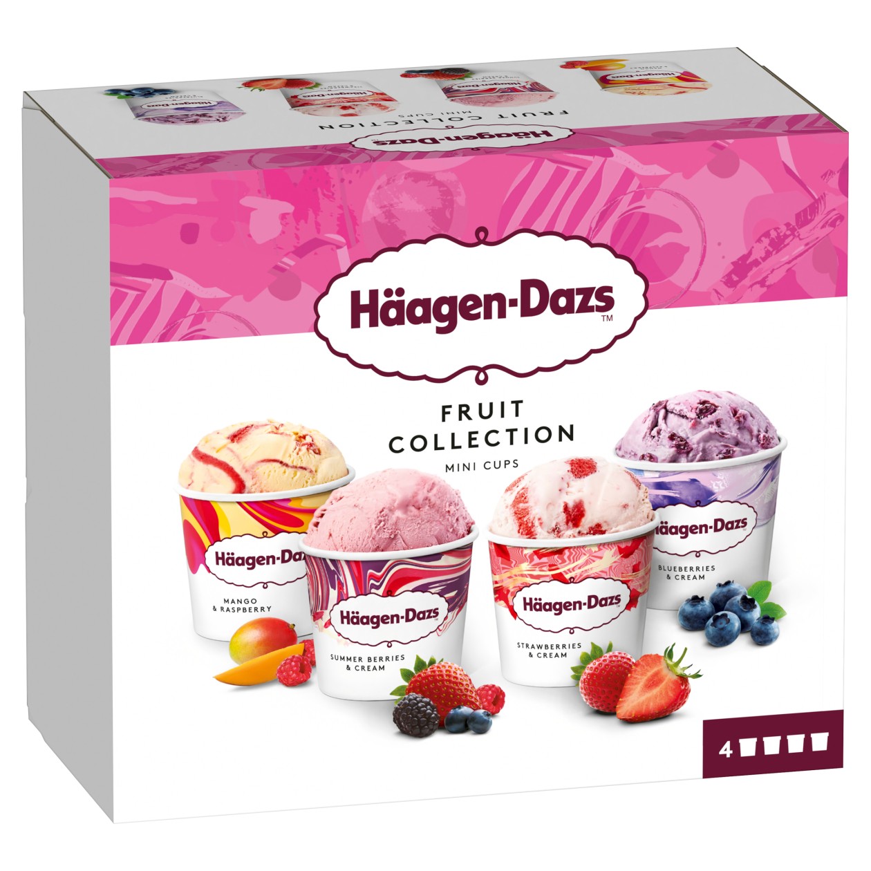Häagen-Dazs Variace Smetanových Zmrzlin 4 X 95Ml (326g)
