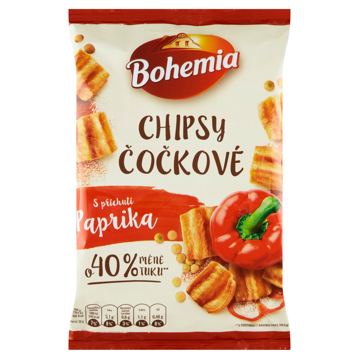 Bohemia Chipsy Čočkové S Příchuti Paprika 65g