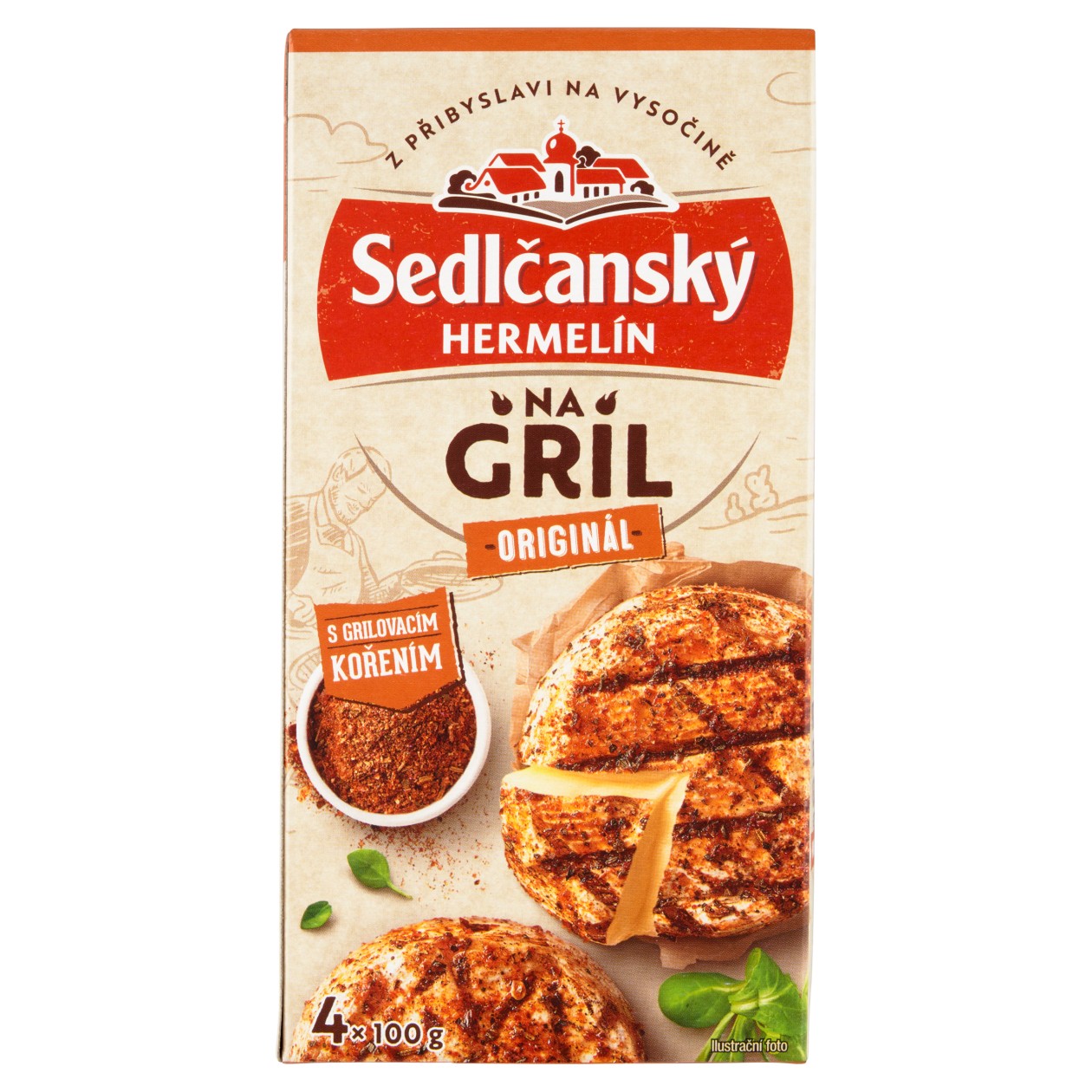 Sedlčanský Hermelín Na gril Originál S grilovacím Kořením 407g