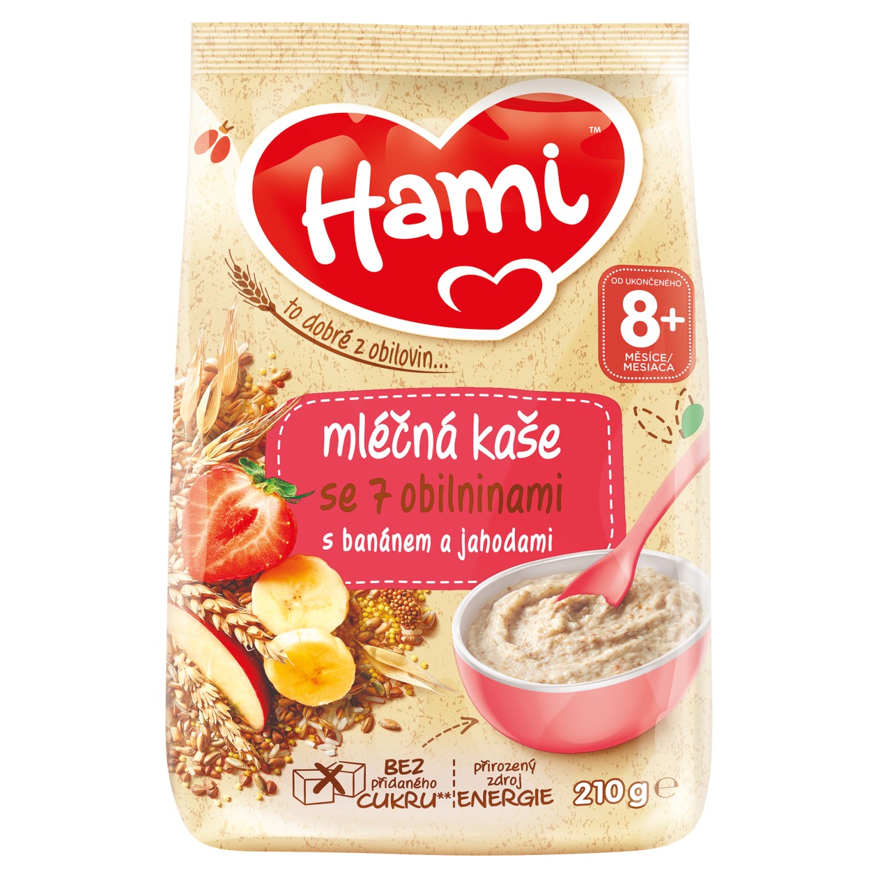 Hami Milk Porridge With 7 Cereals With Banana And Strawberries 210g