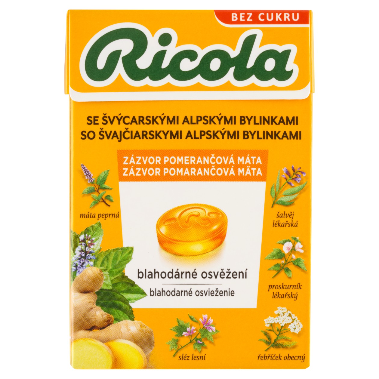 Ricola with Swiss Alpine Herbs Ginger Orange Mint 40g