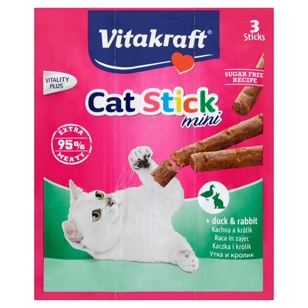 Vitakraft Cat Stick Mini Kachna A Králík 3 Ks 18g