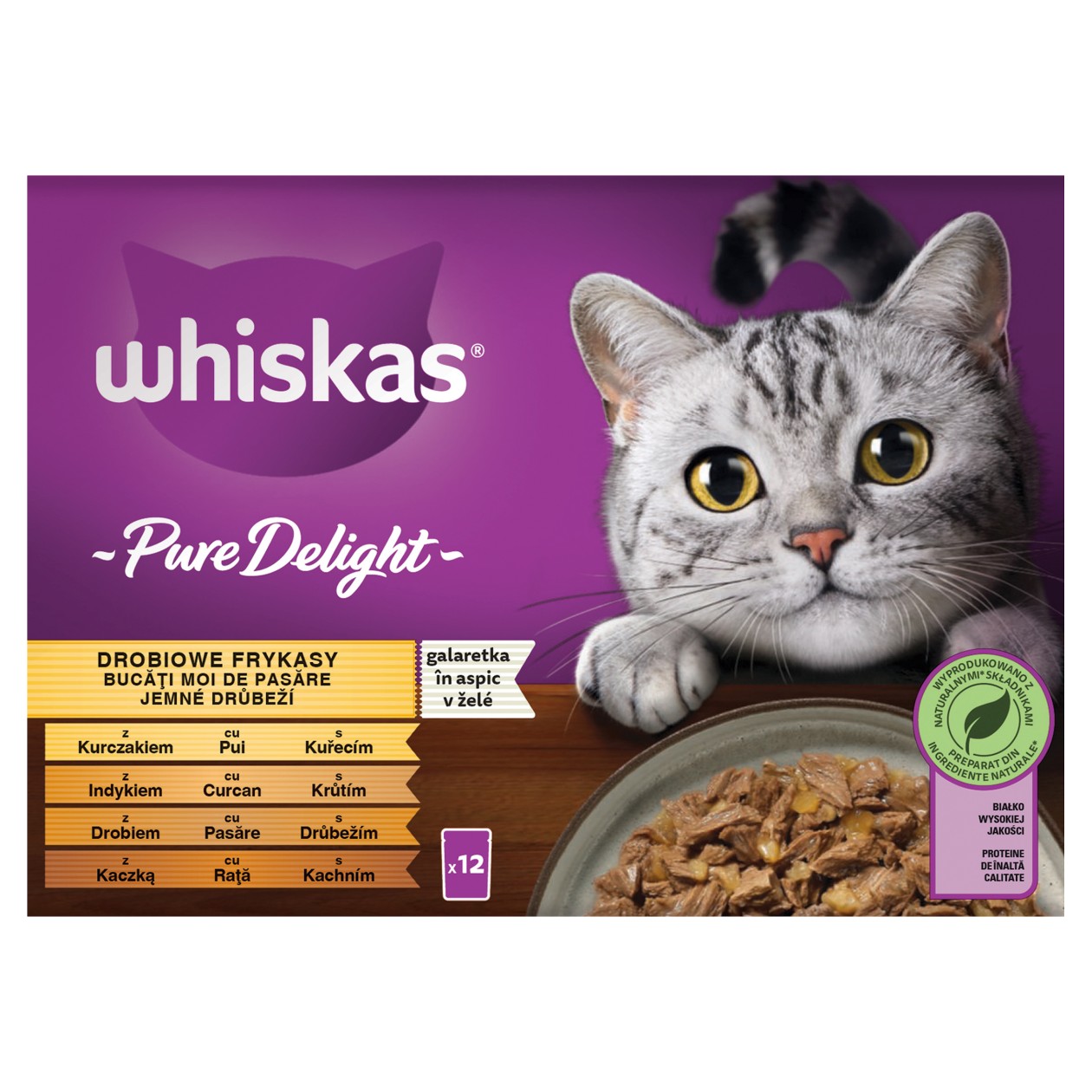 Whiskas Pure Delight Jemné Drůbeží V Želé 12 X 85g (1,02Kg)