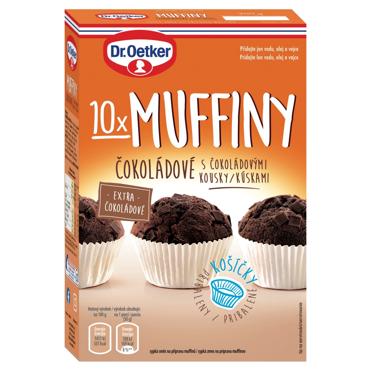 Dr. Oetker Muffiny Čokoládové S Čokoládovými Kousky 300g
