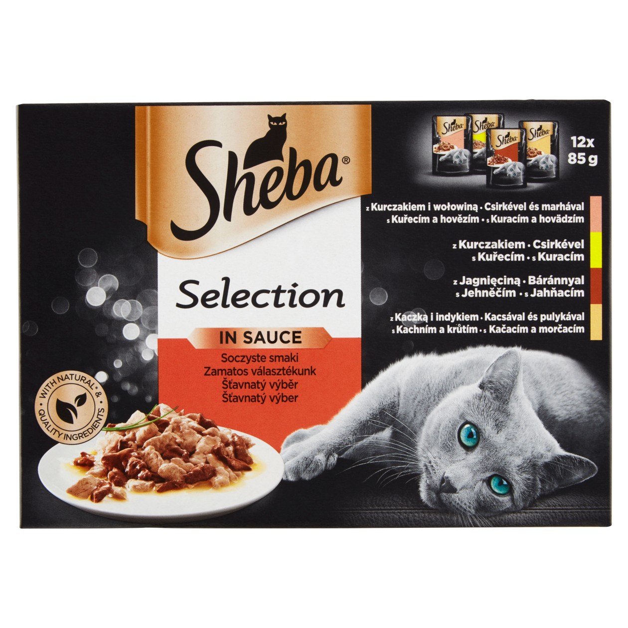 Sheba Selection In Sauce Šťavnatý Výběr 12 X 85g (1,02Kg)