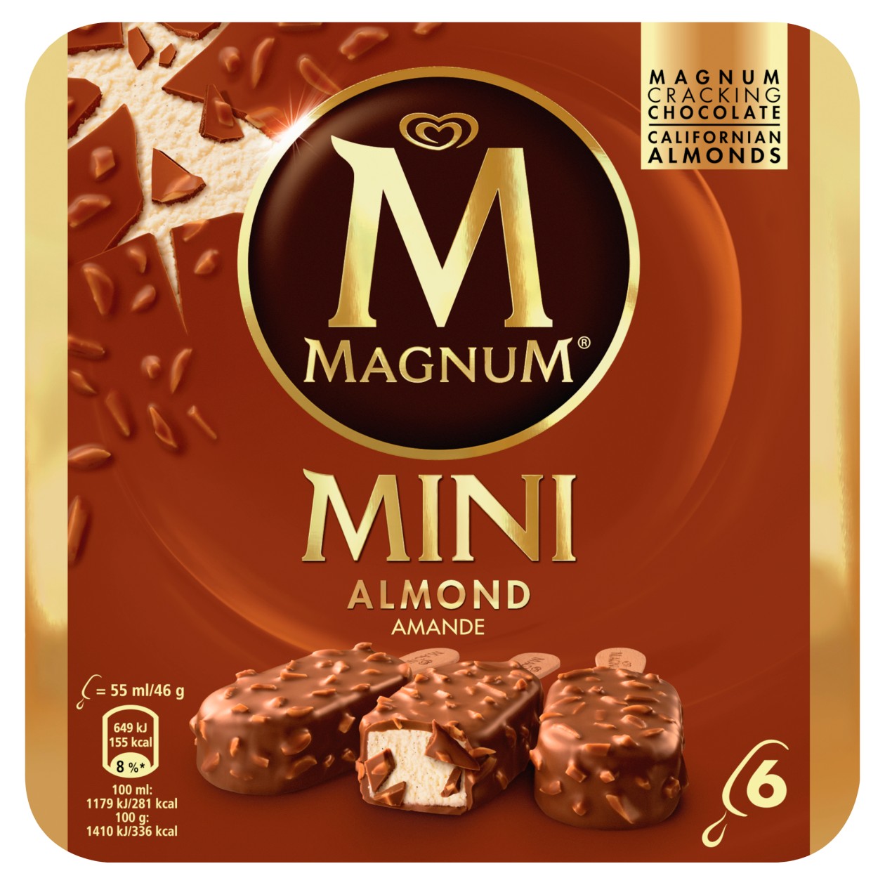 Magnum Mini Almond Zmrzlina 6 X 55Ml