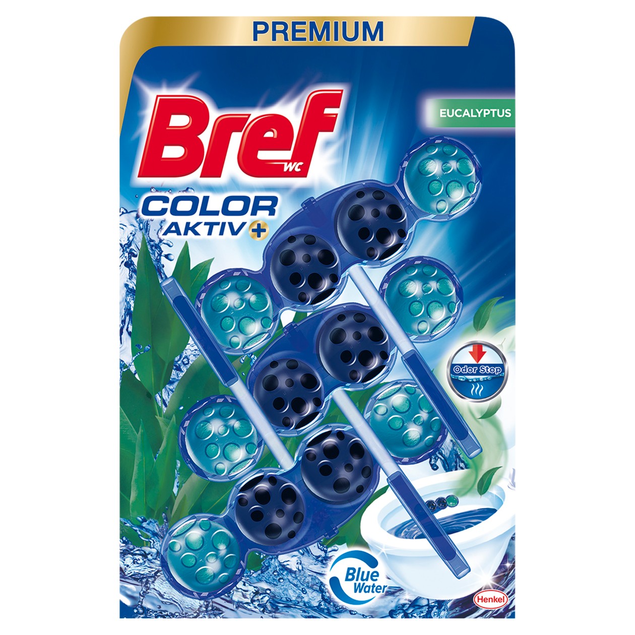 Bref Color Aktiv Eucalyptus Solid Toilet Block 3 X 50g