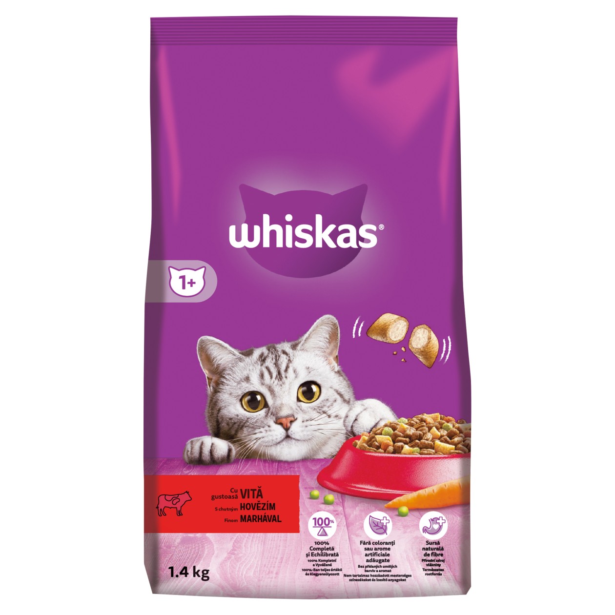 Whiskas S Chutným Hovězím 1,4Kg