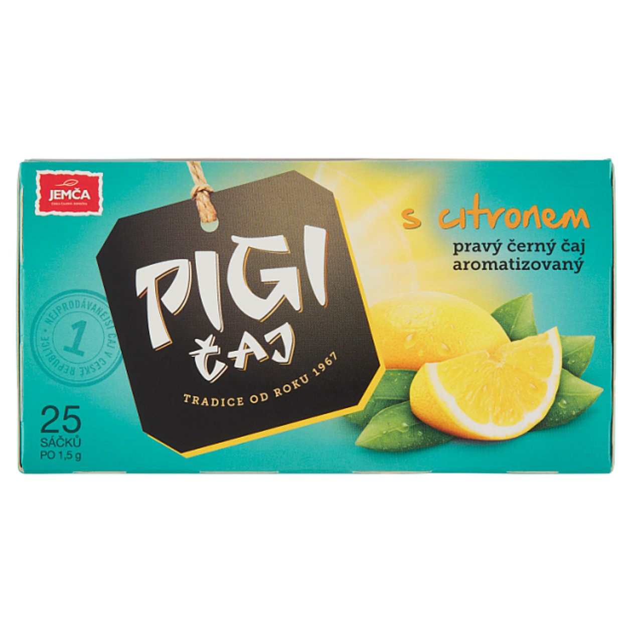 Jemča Pigi Čaj S Citronem Pravý Černý Čaj Aromatizovaný 25 X 1,5g (37,5g)