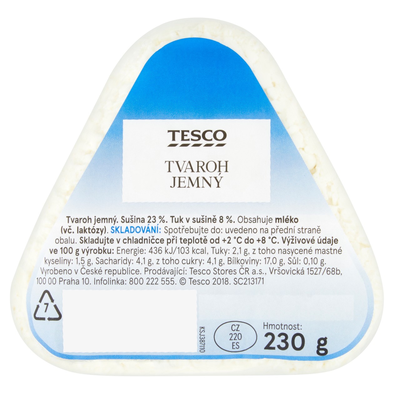 Tesco Soft Curd Cheese 230g