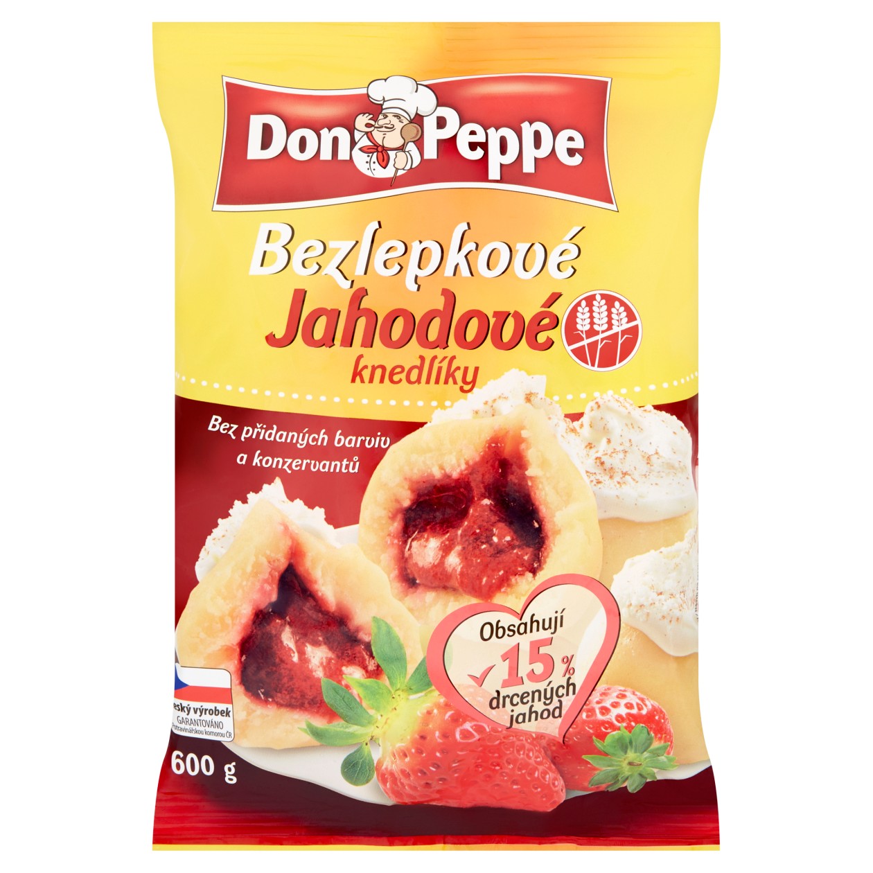 Don Peppe Bezlepkové Jahodové Knedlíky 600g