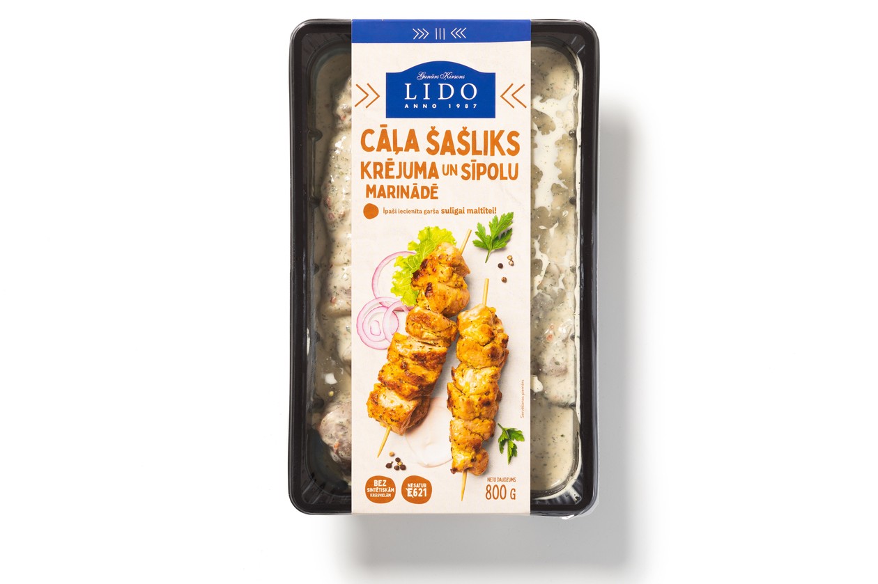 Cāļa šašliks Krējuma un sīpolu marinādē, Lido, 800 g (termiņa atlaide)