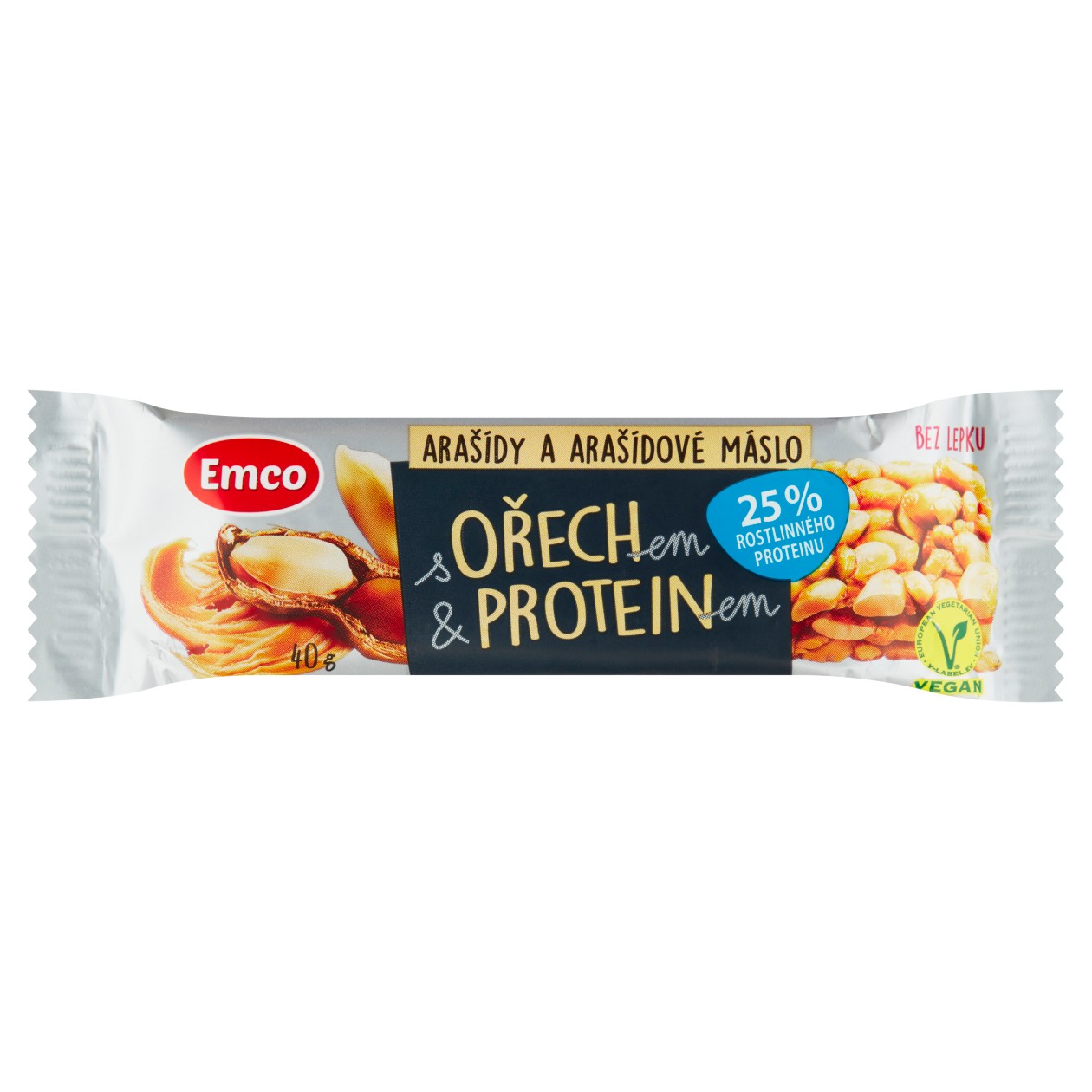 Emco Arašídy A Arašídové Máslo S Ořechem & Proteinem 40g