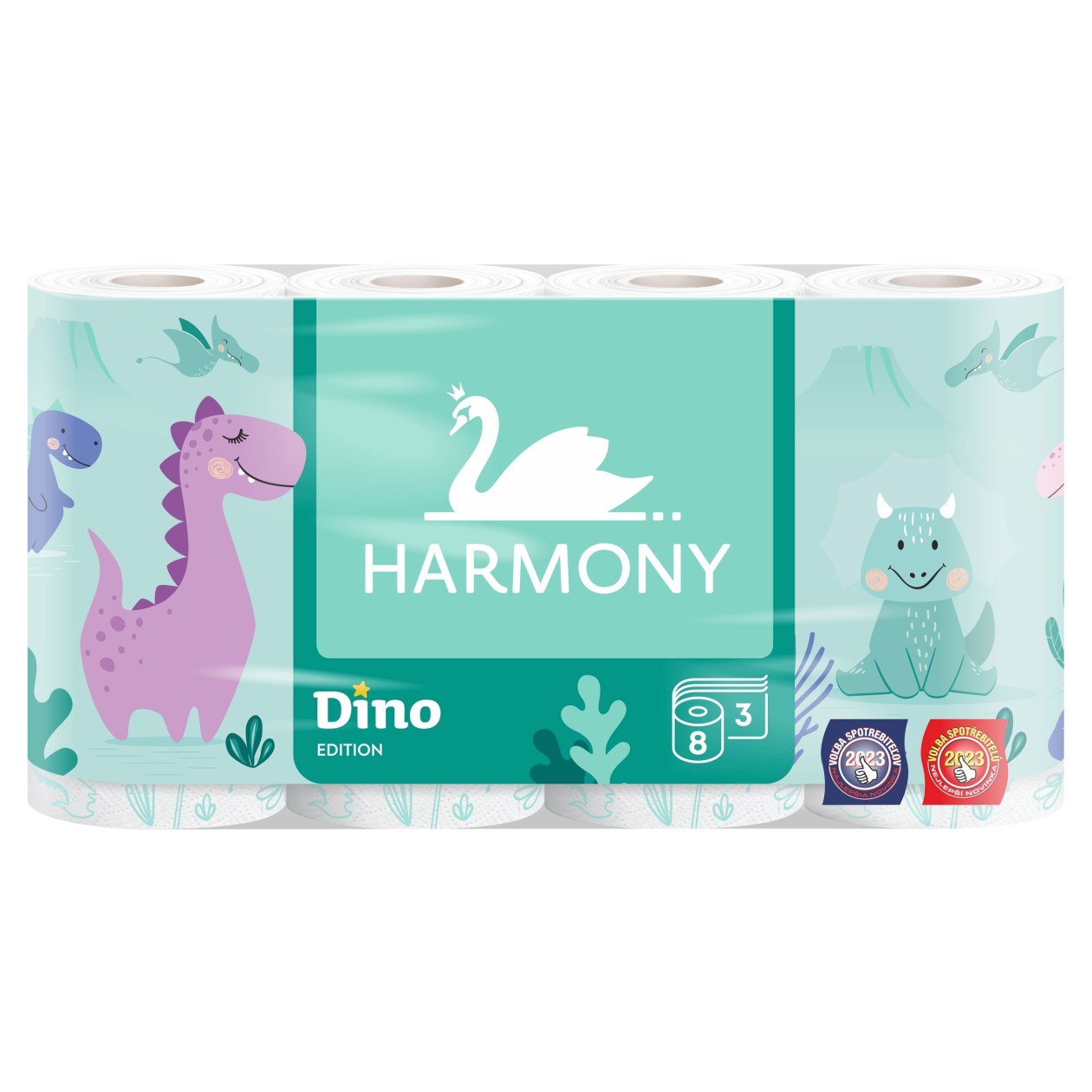 Harmony Dino Edition Toaletní Papír 3 Vrstvy 8 Ks