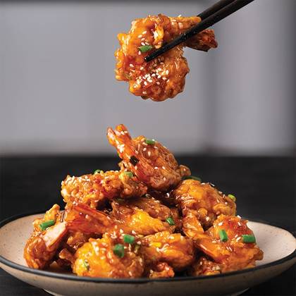 Honey prawns