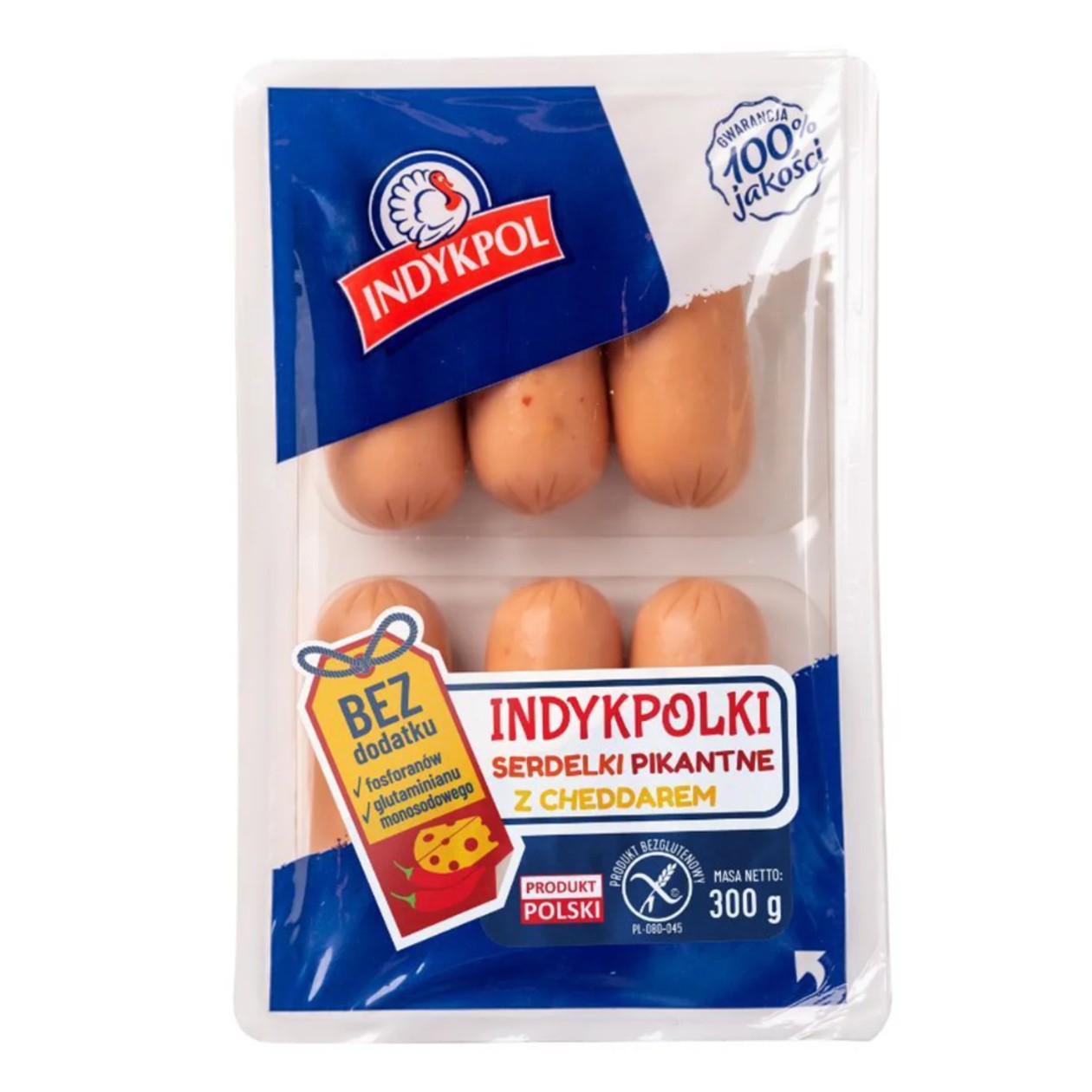 Serdelki Pikantne z Cheddarem Indykpol 300g (expires soon)