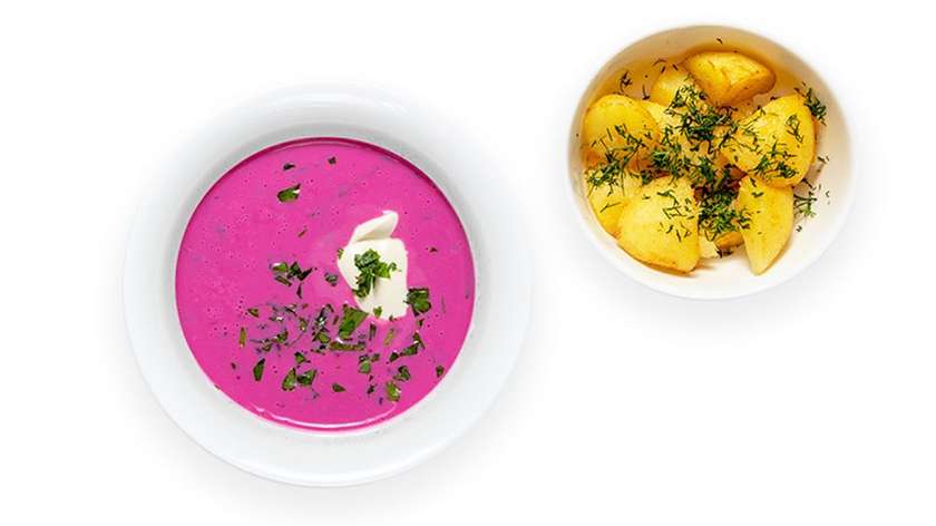 Šaltibarščiai su bulvėmis