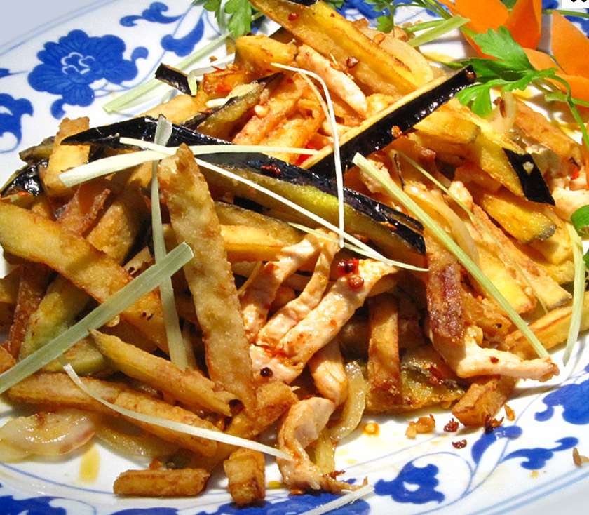 Fish flavored eggplant