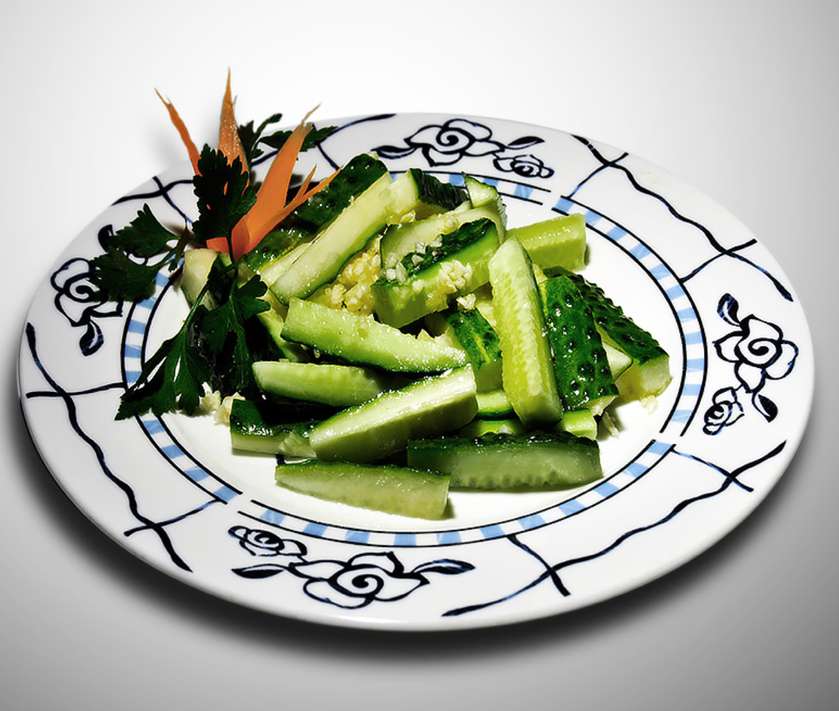 Cucumbers with garlic