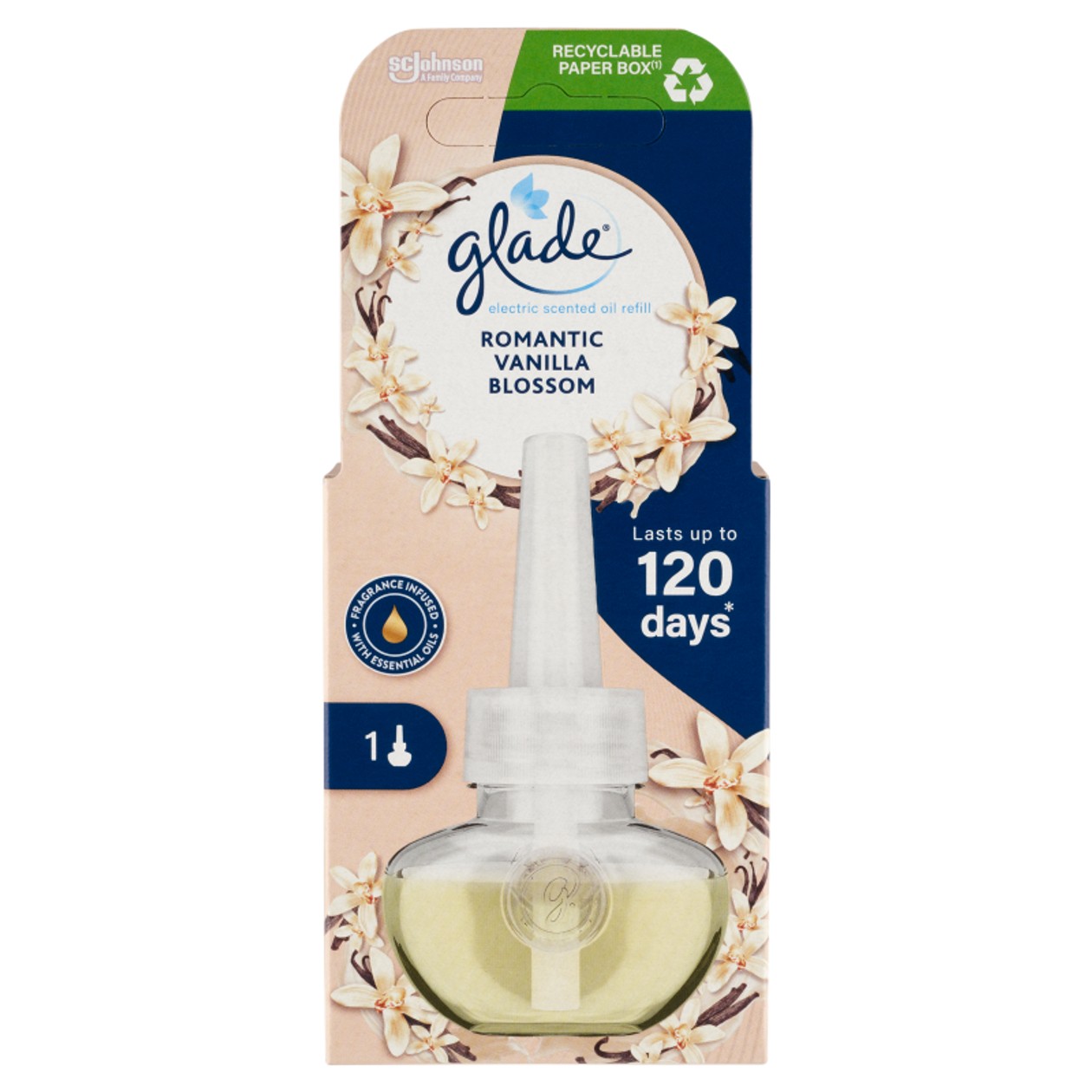 Glade Romantic Vanilla Blossom Náplň Elektrický Tekutý Osvěžovač Vzduchu 20Ml
