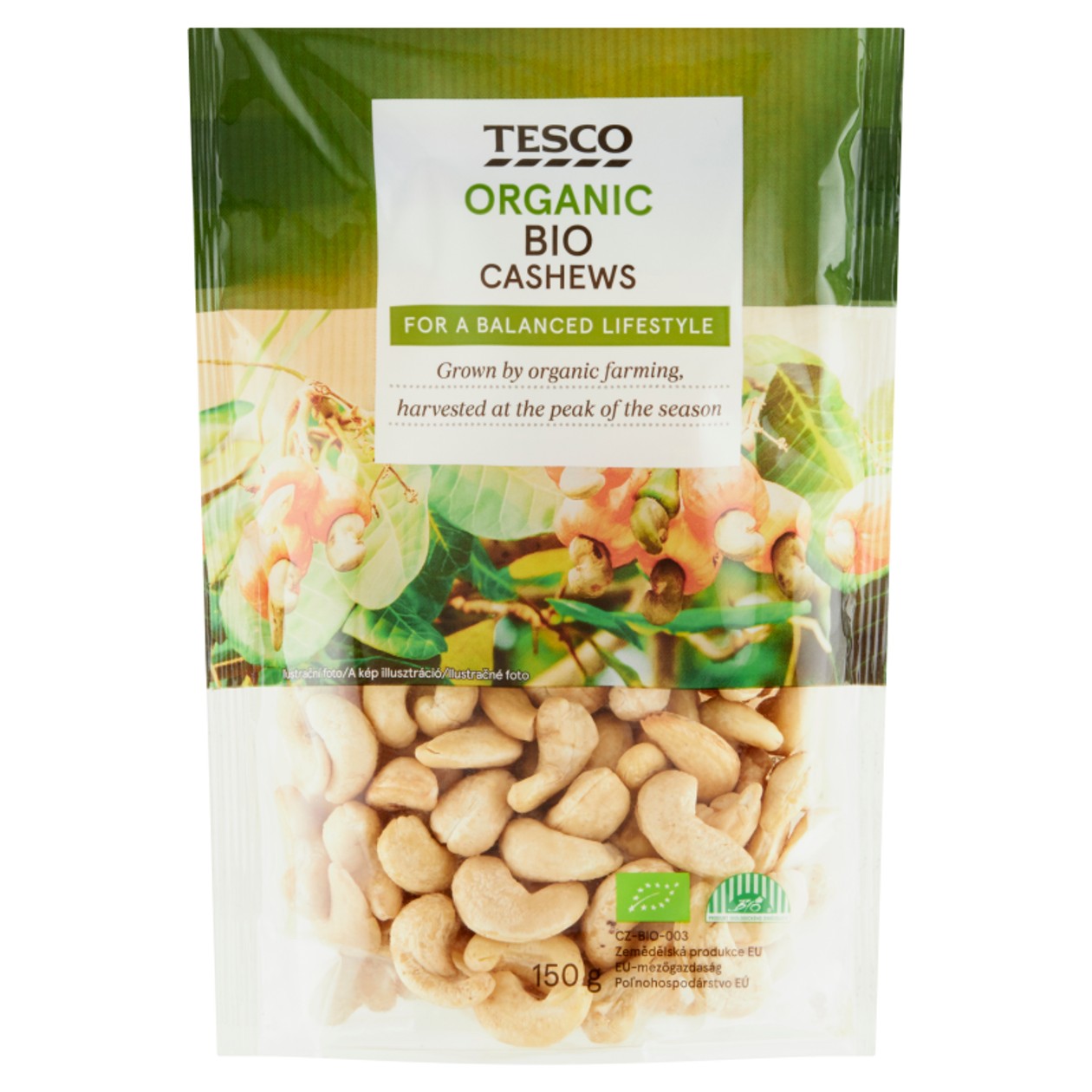 Tesco Bio Kešu Ořechy Jádra Nepražená 150g