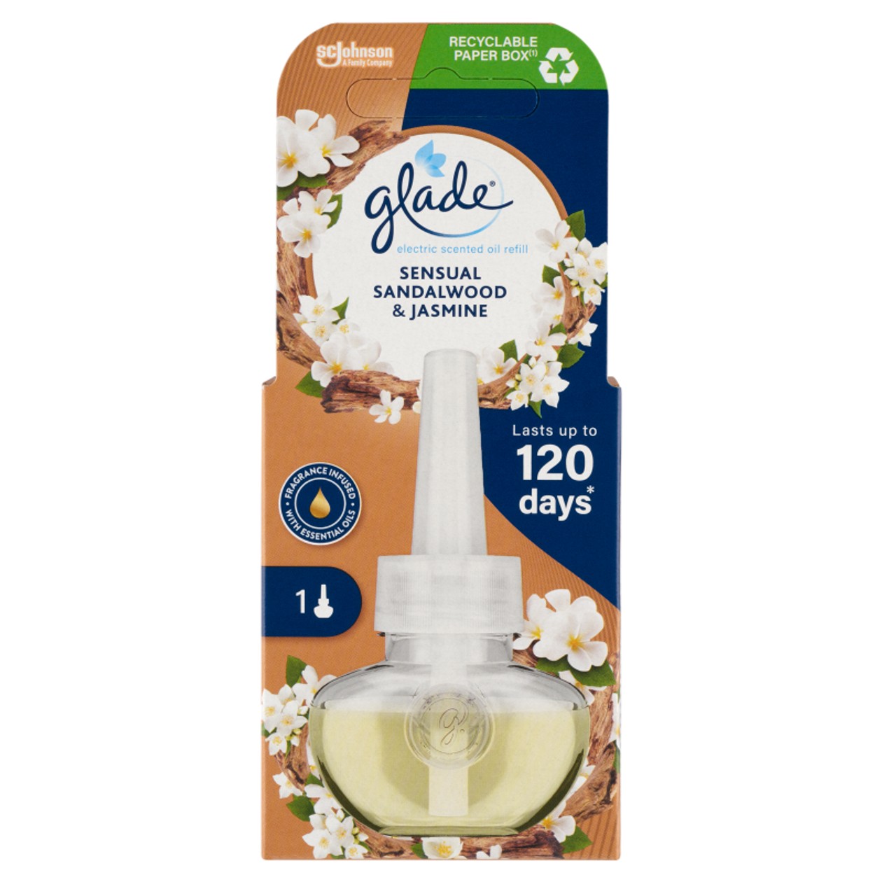 Glade Sensual Sandalwood & Jasmine Electric Scented Oil Refill 20Ml