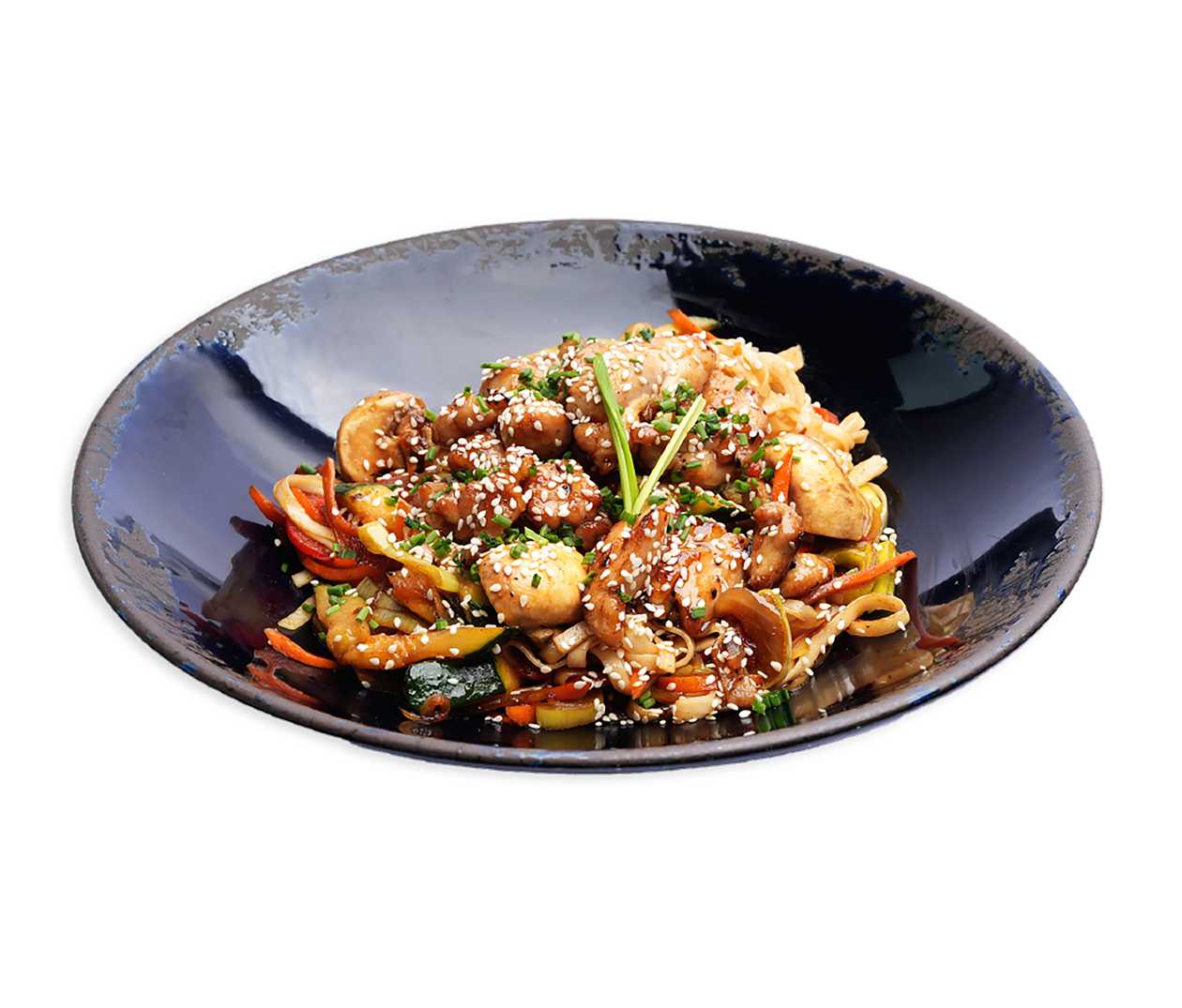 1. Vištienos WOK su saldžiarūgščiu padažu ir kvietiniais makaronais