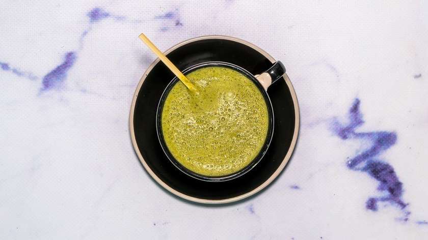 Matcha With Honey, Lemon And Still Water