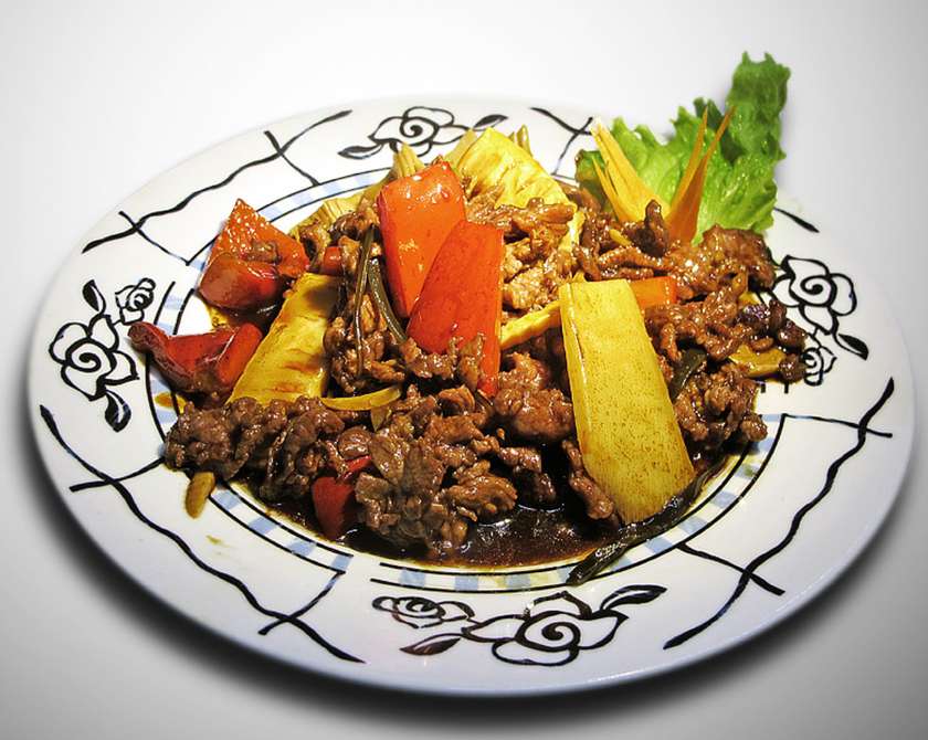 Beef with celery
