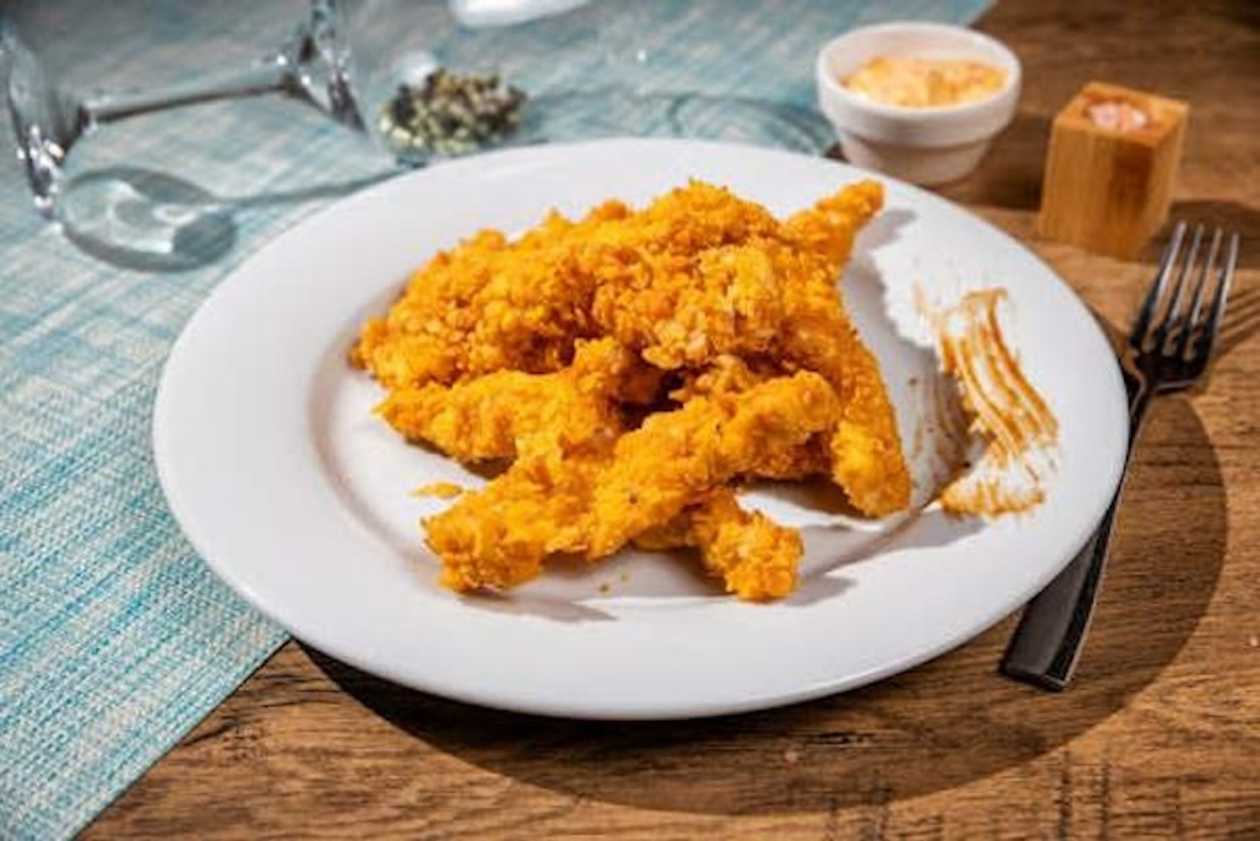 Crispy chicken with steakhouse French fries