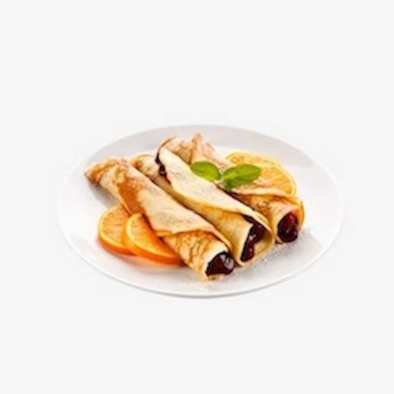 Sour cherry jam crepes