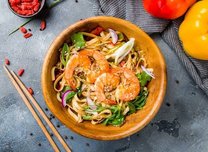 Udon noodles with Shrimps