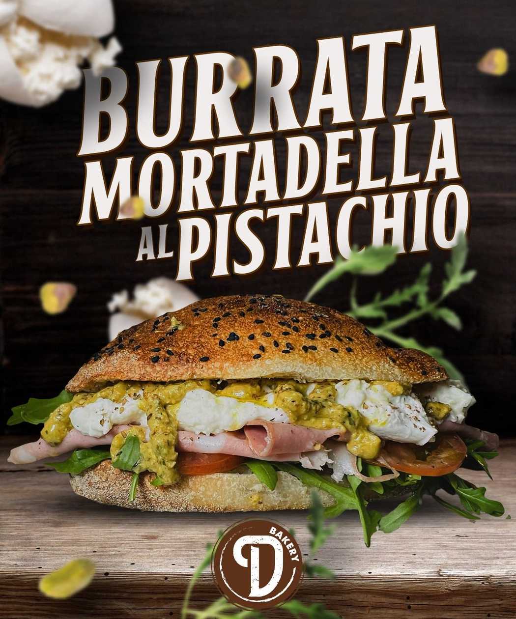 Burrata, Mortadella al Pistachio Ciabatta