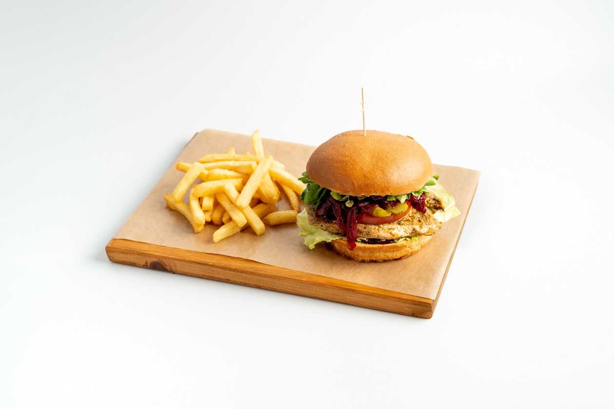 Chicken Burger with Fries or Salad