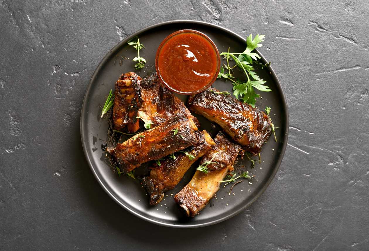 Roast pork ribs