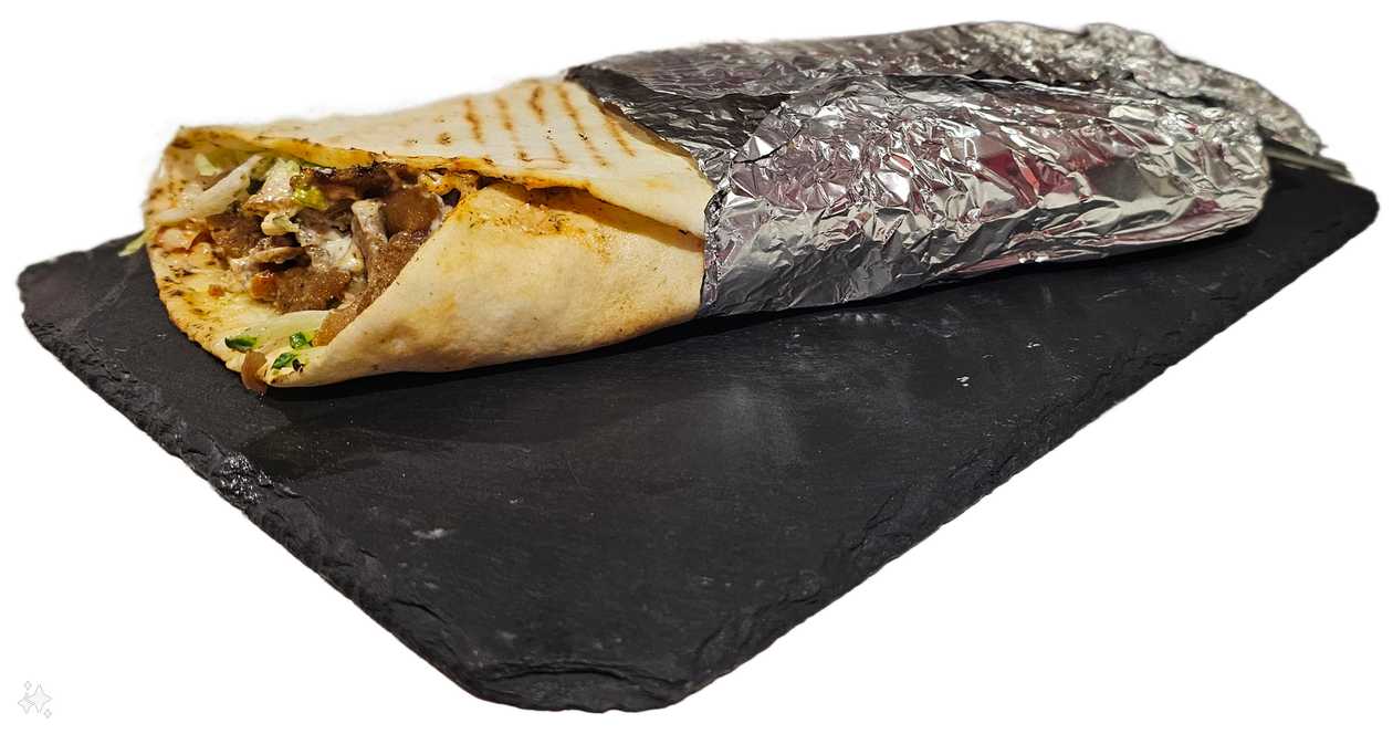 Large kebab in lavash