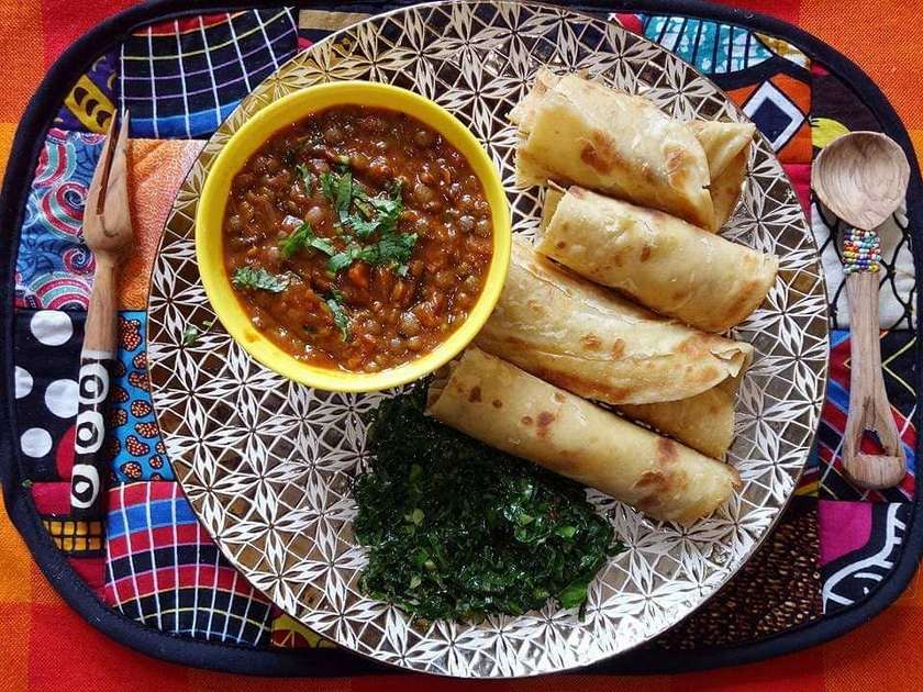 Chapati yellow beans
