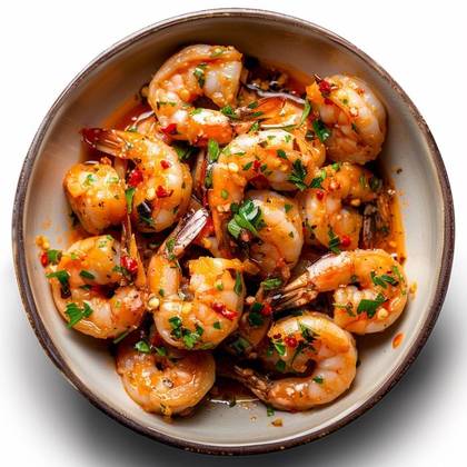 HRIMP TACO with sweet chilli sauce and avocado, avocado crema, mexican coleslaw, microgreens