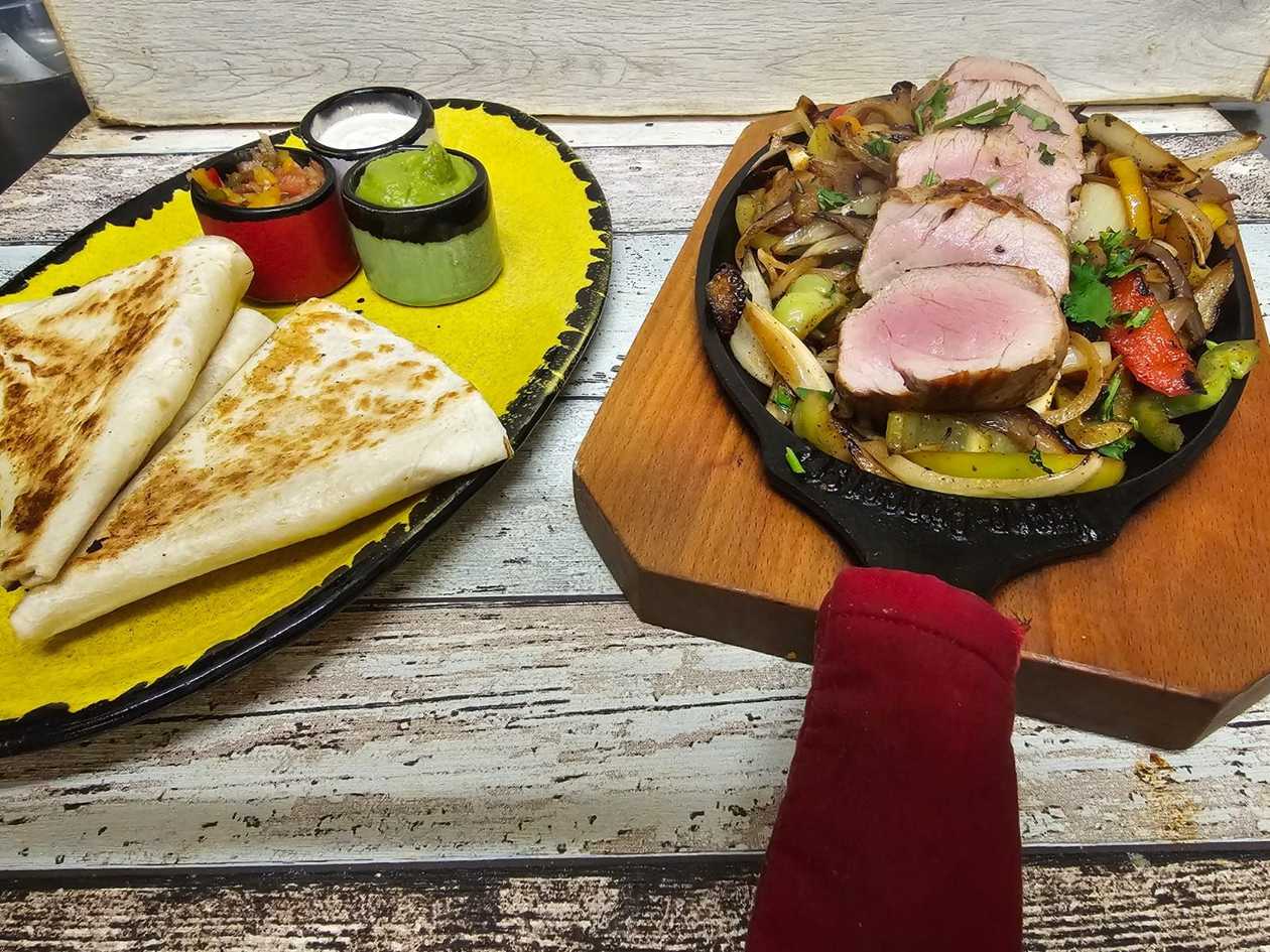 Fajitas with pork tenderloin
