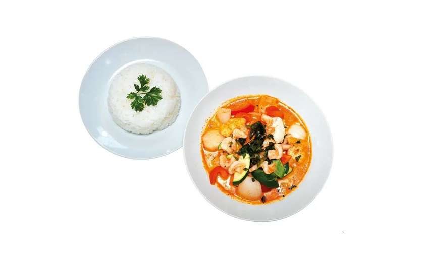 Červené curry s krevetami