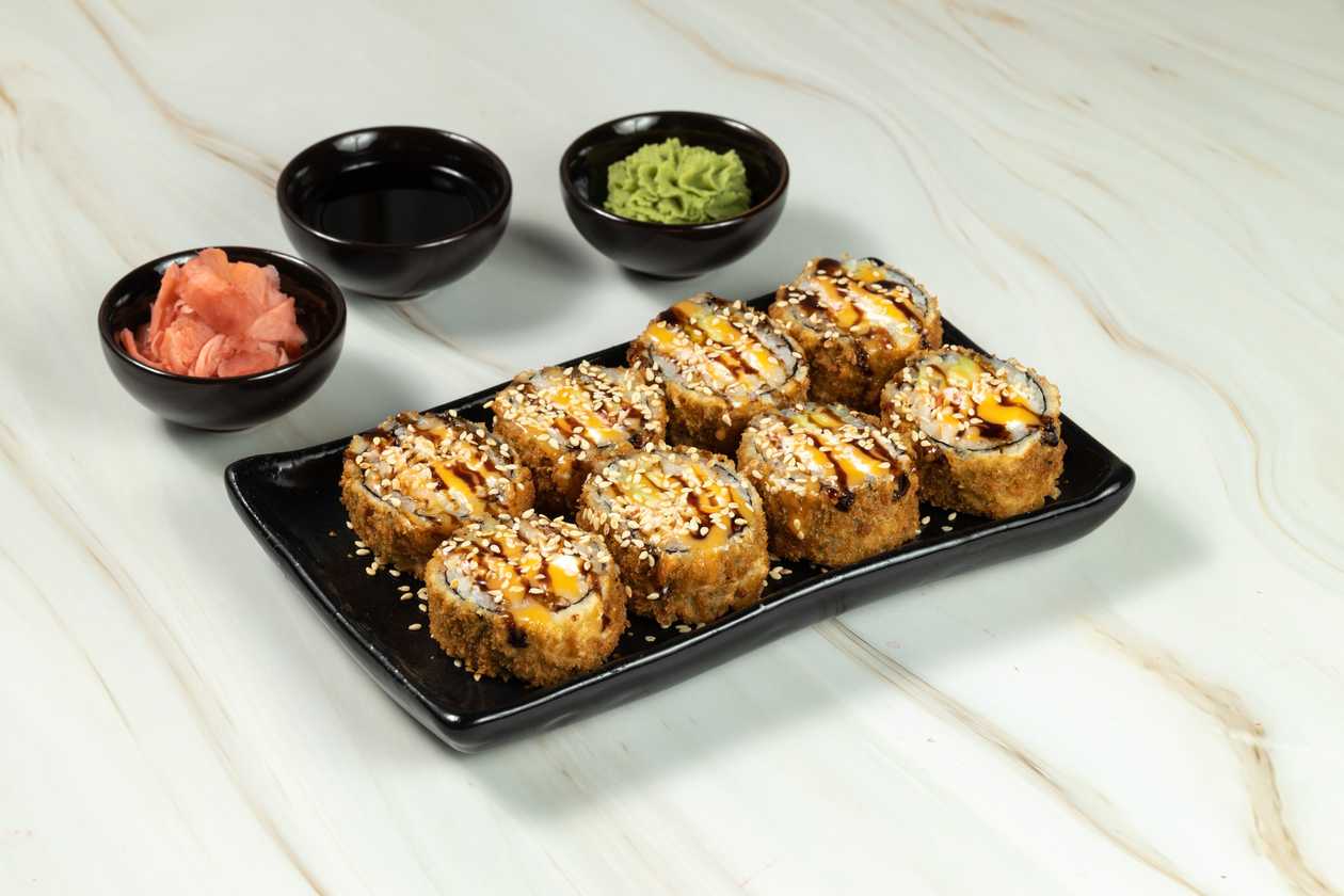 Hot Roll With Salmon