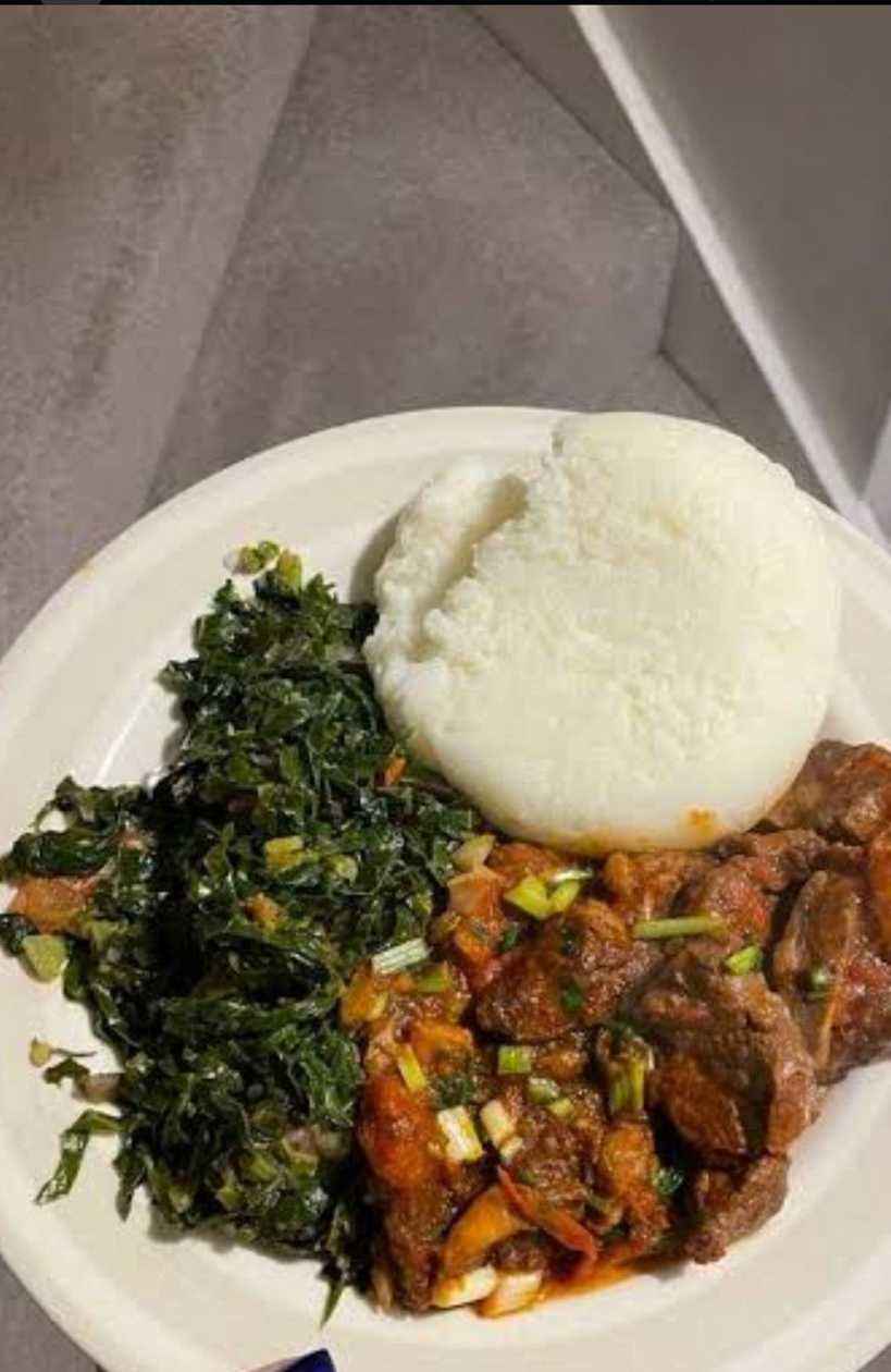 Ugali beef (greens)
