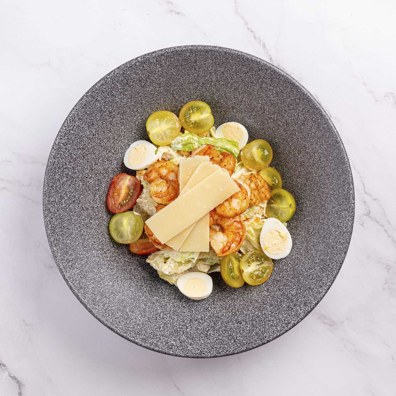Caesar Salad with Tiger Prawns