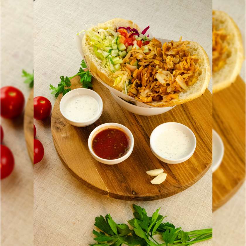 Doner kebab with cheese