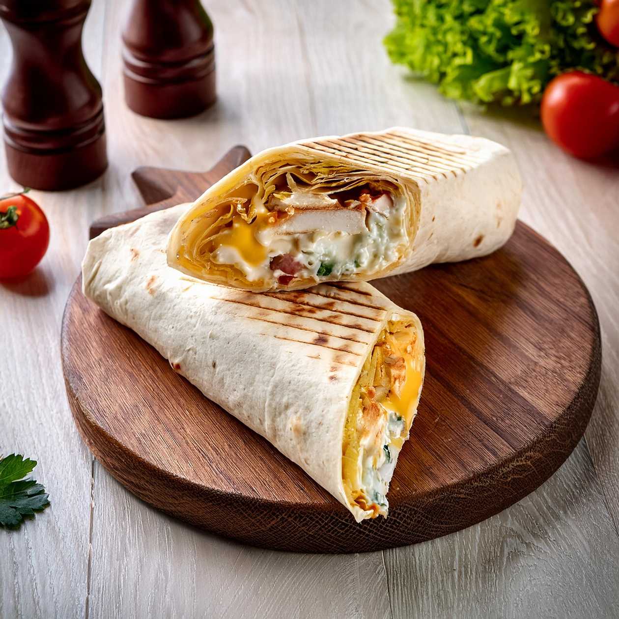 Kebab v tortile s čedarem