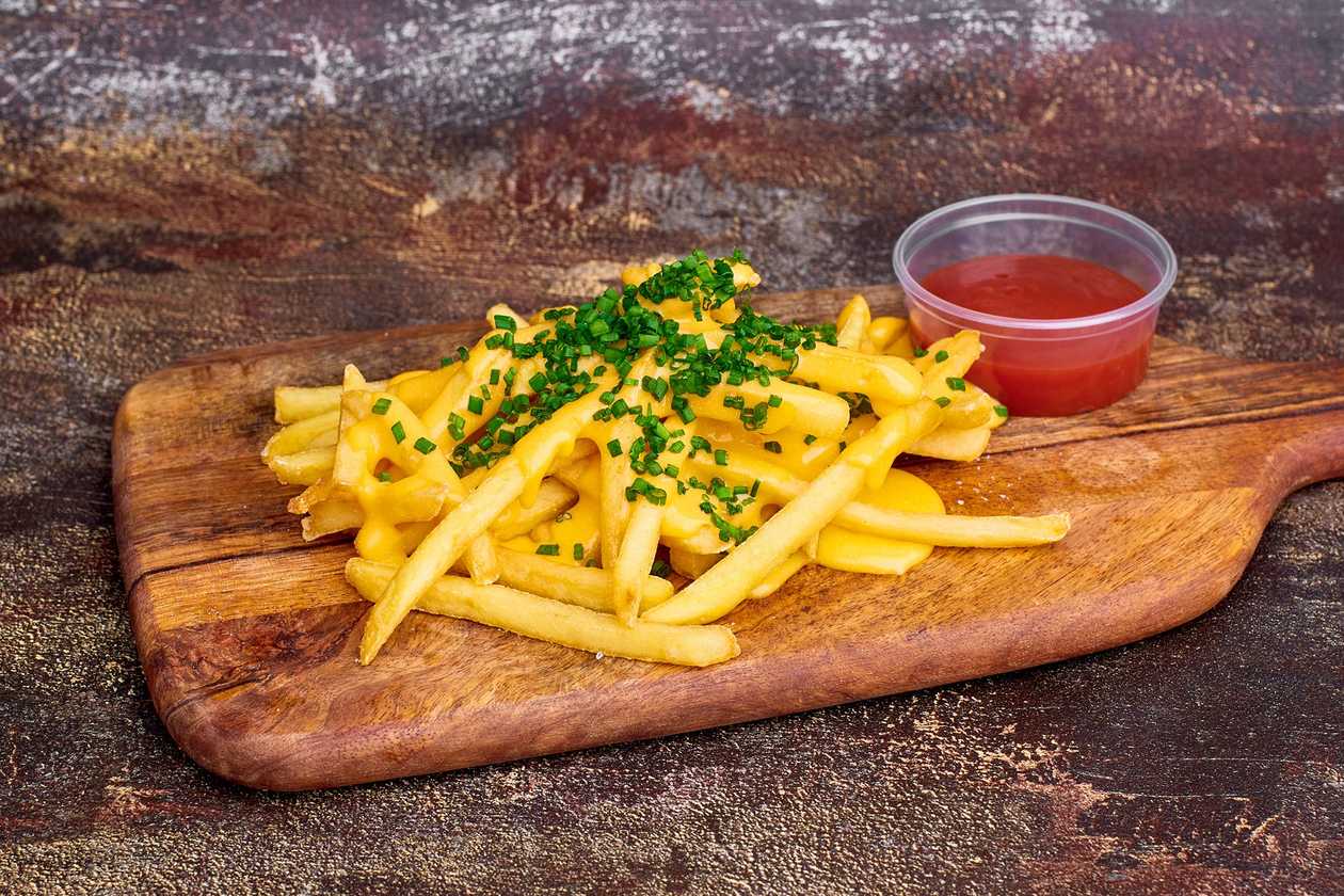 Fries with Cheese Sauce and Chives