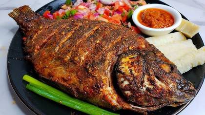 Yam chips with Tilapia